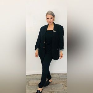 Black oversized blazer with gingham lining size XL